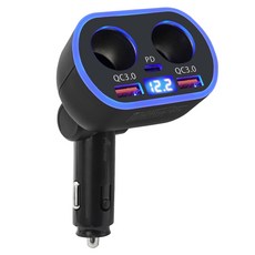 ACEPEED 車用 5孔 高速 充電 點菸器, C77, 黑色