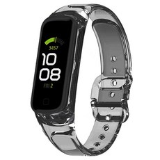 루아러블 갤럭시 핏2 클리어 컬러 매직 실리콘 스트랩, 클리어그레이