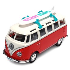 Maisto 福斯Samba Bus Weekender廂型車壓鑄模型, 紅色(衝浪板), 1個