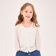 JELISPOON 女童款Hit涼爽羅紋木耳邊開襟衫