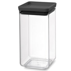 Brabantia TASTY+ 方形密封罐 1.6L, 深灰色, 1個