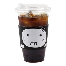 Inp PET 92mm 420ml 冰杯杯身 + 飲用杯蓋 + Kkoriodeu圖案杯套 隨機出貨組合, 50套