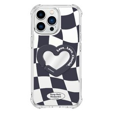 트라이코지 세리프 레터링 거울 방탄 젤하드 휴대폰 케이스 + 미러 아크릴톡 세트