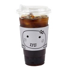 Inp PET 92mm 535ml 冰杯杯身 + 飲用杯蓋 + Kkorio 繪圖杯套 隨機出貨組合, 100套