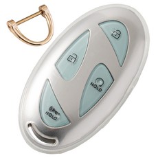 VENDICT 汽車金邊線條TPU鑰匙殼 智慧鑰匙圈 Grandeur Tucson Avante Palisade Casper Santa Fe, 現代 07, 透明白色