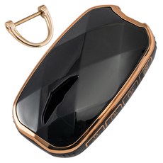 VENDICT 汽車金色線條 TPU Genesis 鑰匙殼 智慧鑰匙圈 GV60 GV70 GV80 G70 G80 G90, 黑色, Genesis 04