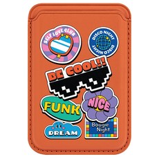 모란카노 마그네틱 맥세이프 디자인 가죽 카드 지갑, 골든브라운 펑키나이스, 1개