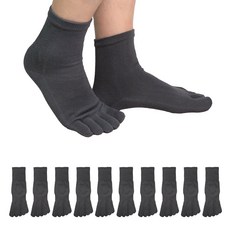 GANASOCKS 男款 QDA 中筒五指襪 10雙