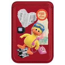 모란카노 마그네틱 맥세이프 디자인 가죽 카드 지갑, 패션레드 캐셔덕, 1개