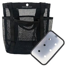 Beaurator Button網眼游泳包 游泳池 + 圓形6孔底座套組, 黑色