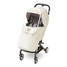 Manito 嬰幼兒用麻灰布章嬰兒車罩 小型, 小熊奶油, 1個