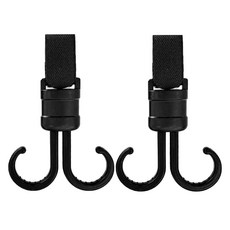 Lindabebe 多用途魔鬼氈旋轉型嬰兒車掛鉤, 單一顏色, 2個