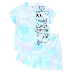 milkmile 兒童透氣愛心熊紮染上下裝套組