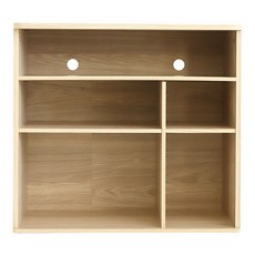 IRIS 木質收納架RUS-74S, 淺自然, 3層