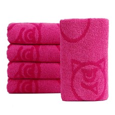 CHUNGMU TOWEL Sweet Monster 半竹纖維卡通毛巾 160g 30支, 粉紅怪獸 粉紅色, 5個