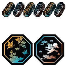 indi.k 傳統螺鈿八角貼紙 2款 x 50張組合, 混合顏色, 1套