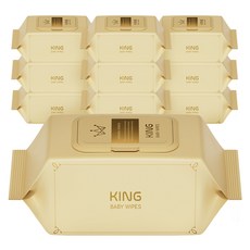 킹물티슈 프리미엄 데이지 아기물티슈 캡형, 70g, 70매, 10개