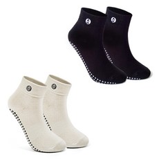 Asana 男士大尺碼短筒防滑瑜珈皮拉提斯襪 2雙組