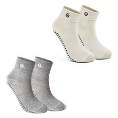 Asana 男士大尺碼短筒防滑瑜珈皮拉提斯襪 2雙組