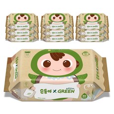 순둥이 그린 에디션 물티슈 리필형, 55g, 80매, 10개