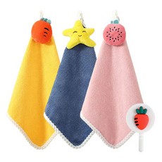 AM Life 柔軟娃娃掛環擦手巾3款 + 掛鉤組, 單一顏色, 4個