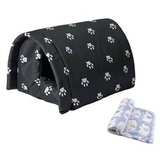 EcopetWith 貓屋 + 毯子組合, 1套, 黑色