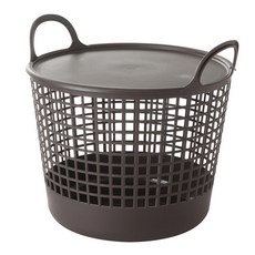 JLIFE Abel 附蓋洗衣籃, 咖啡色