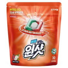 SUGAR BUBBLE Bubble One Shot 小蘇打花香膠囊洗衣精, 1個, 30入