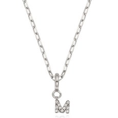 오에스티 여성용 925순은 마이 이니셜 M 드롭 체인 목걸이