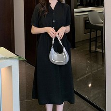 페이퍼먼츠 브이넥 허리 스트링 심플 원피스 22221