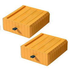 Market Plan 彩色簡易收納抽屜, 2個, 黃色