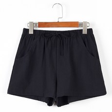 구디프 여성용 면 + 마 와이드 기본 반바지