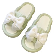 theneed 蓬鬆雲朵蝴蝶結拖鞋, 1個, 綠色