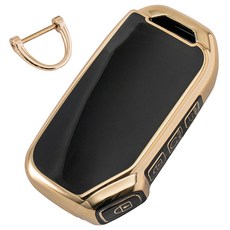 Vendict 汽車金邊TPU智能鑰匙殼, 黑色, KIA-C11J4A