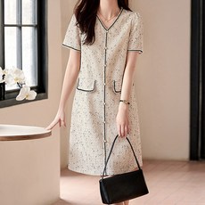 Paperments 女性修身遮肉OL風中長版連身裙 22394, 象牙白