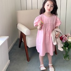 Arbe 女童羅馬泡泡袖洋裝