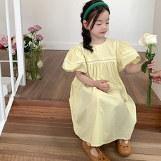 Arbe 女童羅馬泡泡袖洋裝