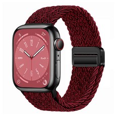 갓템44 꼬임팔찌 스타일 스마트워치 스트랩, 블랙레드