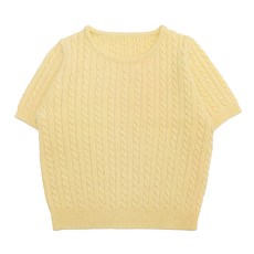 부루앤쥬디 여성용 캔디 꽈배기 반팔 니트 OQDPO504A