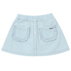 GUESS KIDS 女童淺藍荷葉邊棉質褲裙
