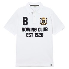 헤지스 남성용 로잉클럽 헤리티지 자수 카라티