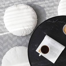 Bowel純棉圓形坐墊棉, 1個, 白色