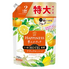 Lenor 蘭諾 日本原裝進口 Happiness 衣物柔軟精補充包 柑橘馬鞭草香, 750ml, 1包