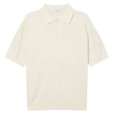 헤지스 남성용 LUXE LINEN 혼방 조직 카라 니트