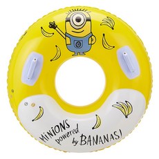 DiCO 成人用圓形小小兵附把手游泳圈 100cm, 1個, 黃色