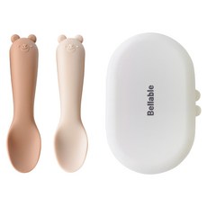 2種嬰兒五味自導匙+盒裝, 米色 + 棕色, 1套