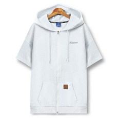 Heartbeat Blue Force Bearetty短袖拉鍊口袋休閒連帽拉鍊外套