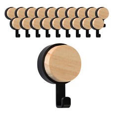 마켓감성 접착 ABS 버튼 모두걸이 후크, 블랙, 20개