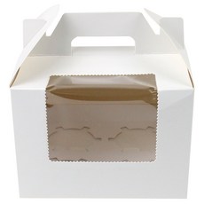 Aienpi 組裝式禮品手柄開窗盒 + 4 件襯裡套裝 15.5 x 15.5 x 11 cm, 白色, 10組