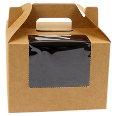 Inp 組裝式手提禮品窗盒 + 4格內襯組 15.5 x 15.5 x 11 cm, 牛皮紙, 30套